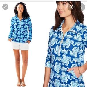 Lilly Pulitzer Skipper Popover Jacket Deep Indigo